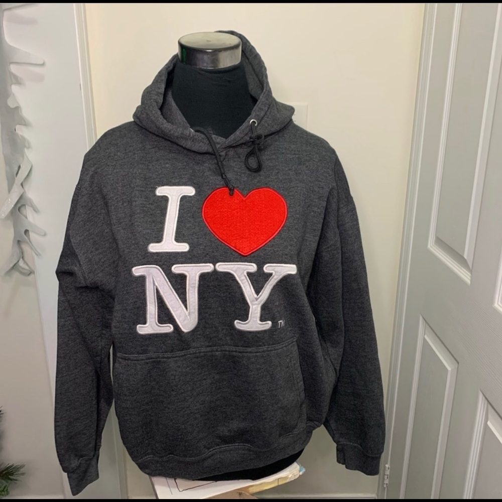 I Love New York Spellout Hoodie Size Medium